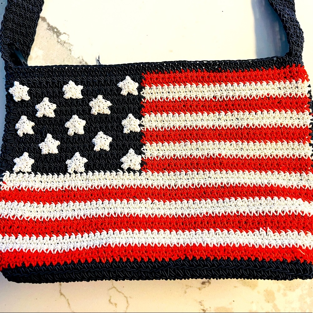 USA Crochet Flag Handbag